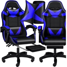 Кресло геймерское PLAYER с подставкой для ног Blue/Black (100002): undefined undefined