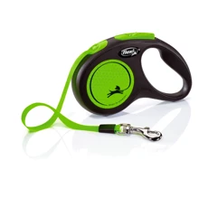 Поводок-рулетка для собак Flexi New Neon S лента 5 м до 15 кг зеленый (32015): Тип шнура Лента