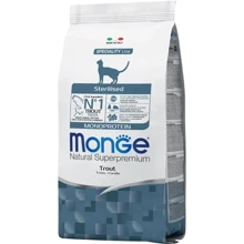 Сухой корм Monge Cat Monoprotein Sterilised для стерилизованных кошек, с форелью 10 кг (8009470056304): Тип Сухой корм