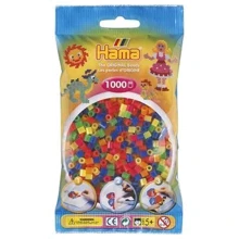 Термомозаика HAMA Набор цветных бусин MIDI 5+, 1000 шт, 6 неоновых цветов (207-51): Производитель HAMA