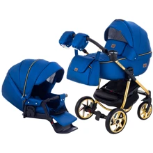 Коляска 2 в 1 Adamex Hybryd Plus Polar (Gold) Кожа 100% Y220А темно-синий перламутр (623954): Тип коляски универсальная коляска (2-в-1)
