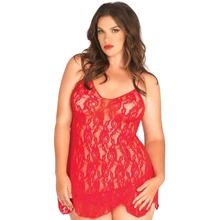Пеньюар Leg Avenue Rose Lace Flair Chemise Red Plus Size: Для кого Для женщин