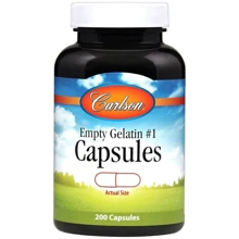 Carlson Labs Empty Gelatin #1 Capsules, 200 Capsules (CAR-09418): Форма выпуска Капсулы