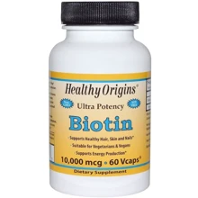 Healthy Origins Biotin (В7) 10000 mcg 60 Vcaps Биотин: Тип Витамин B