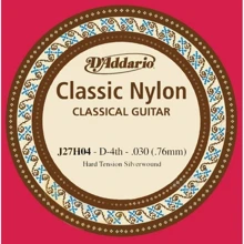 Струна для гитар Струна D`ADDARIO J27H04 CLASSICS SILVER D HARD TENSION: Тип Струна