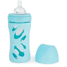 Стеклянная бутылочка Twistshake антиколиковая с силиконовой соской 260ml Pastel Blue (78583): Материал стекло