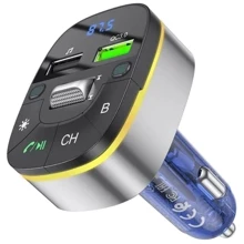 FM-трансмітер Hoco E71 Crystal transparent discovery edition QC3.0 car BT FM transmitter Dark Blue: Виробник HOCO