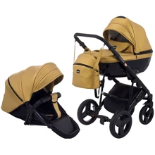 Коляска 2 в 1 Bair Crystal 100% кожа BC-40 золото перламутр — черный (624449): Тип коляски универсальная коляска (2-в-1)