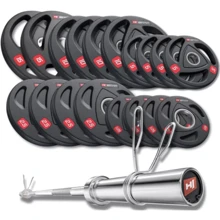 Штанга Hop-Sport PRO 120 кг Набор олимпийский с грифом 165см (00-G00000260): Тип Наборные