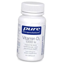 Pure Encapsulations Vitamin D3 1,000 МО 60 caps Вітамін D3 (PE-00819): Тип вітамін D