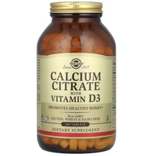 Solgar Calcium Citrate with Vitamin D3, 240 Tab Кальция цитрат с витамином D3: Тип Кальций