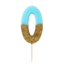 Сервіровка столу Свічка номер 0 Talking Tables Блакитного кольору 1 шт (BDAY-CANDLE-BLU-0): undefined undefined