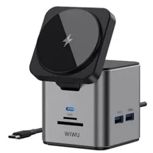Зарядное устройство WIWU Wireless Charger Wi-W025 Cube 9in1 Gray: Особенности Power Delivery (PD), Для Apple Watch, Быстрая зарядка, USB-C, MagSafe