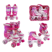Раздвижные ролики квады Best Roller колеса PU R-300-05 М (34-38) Розовые: Цвет розовый