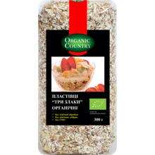 Хлопья "Три злака" органические, Organic Country, 300 г (WT3190): Вес нетто 300 г
