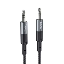 Кабель Hoco Audio Cable AUX 3.5mm Jack UPA23 1m Metal Gray: Тип Mini-jack 3.5mm - Mini-jack 3.5mm