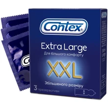 Презервативи латексні з силіконоваю змазкою Contex №3 Extra Large збільшеного розміру: Тип Збільшеного розміру