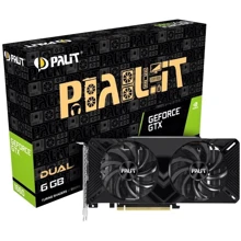 Відеокарта Palit GeForce GTX 1660 Dual 6GB (NE51660018J9-1161A): Обсяг пам'яті, Гб 6