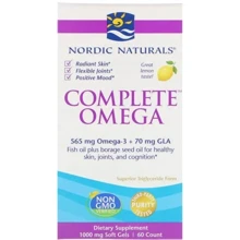 Nordic Naturals Complete Omega Lemon 1000 mg Омега 3-6-9 зі смаком лимона 60 гелевих капсул: Тип Омега 3-6-9