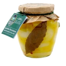 Цибулинки Frantoio di Sant'agata Borettane Onions в оливковій олії Extra Virgin 280 г (8014531201623): Вага нетто 280 г