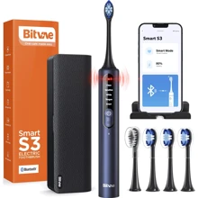 Зубная щетка Bitvae S3 Smart 4 насадки и футляр blue: Назначение взрослая