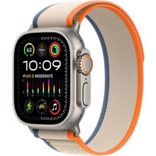 Apple Watch Ultra 2 GPS + Cellular 49mm Titanium Case with Orange/Beige Trail Loop - S/M (MRF13) : Размер 49mm