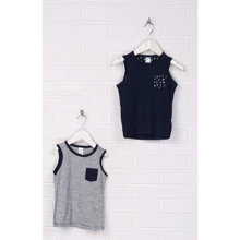 Майка H&M 51574761 92 см разноцветная (2 шт.): Пол Мальчик