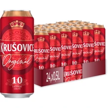 Упаковка пива Krusovice Kralovske Original 10 светлое фильтрованное 4.2% 24х0.5 л (8594009922385): Объем, л 12
