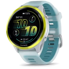 Смарт-часы Garmin Forerunner 570 47mm Amp Yellow Aluminium with Translucent Whitestone/Turquoise Band (010-02971-01): Дисплей 1.4" AMOLED (454 x 454) / Corning Gorilla Glass 3