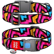 Ошейник для собак нейлоновый WAUDOG Nylon c QR паспортом рисунок Граффити пластиковый фастекс XXL 35 мм 46-70 см (284-0021): Производитель WAUDOG
