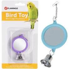 Игрушка для попугаев Flamingo Mirror Round+Bell круглое зеркало с колокольчиком 6 см: undefined undefined