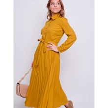 Платье Petite by GrandUA Альма PETITE 40 желтое повседневное удлиненное миди: Состав Полиэстер
