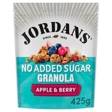 Гранола Jordans без добавления сахара Яблоко и ягоды 425 г (5010477364678): Вес нетто 425 г