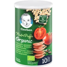 Пшенично-овсяные снеки Gerber Organic с томатами и морковью 35 г (1627015): Тип Снеки