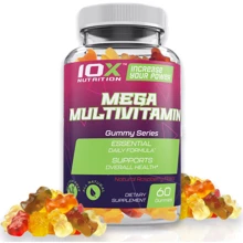 10XNutrition Mega Multivitamin Мультивітаміни зі смаком малини 60 жувальних цукерок: Тип Мультивитамины