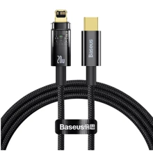 Кабель Baseus Cable USB-C to Lightning Explorer Series Auto Power-Off Fast Charging 20W 1m Black (CATS000001): Тип USB-C - Lightning