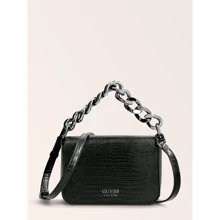 Женская сумка кросс боди Guess Tullia Mini Crossbody Flap черная (HWKM8382780-BLA): Пол Женский