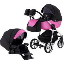 Коляска 2 в 1 Adamex Hybryd Plus Polar (Chrome) BR607 чорний (різнокольоровий люрекс) - яскраво-рожева шкіра (видавлені точка): Тип коляски Универсальная коляска (2-в-1)