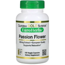 California Gold Nutrition Passion Flower EuroHerbs Пассифлора 250 мг 180 вегетарианских капсул: Форма выпуска Капсулы