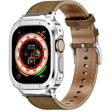 Аксесуар для Watch Top Genuine Leather Watch Band з білим Case Brown (BLAP181282) для Apple Watch 42/44/45/49mm Ultra: Виробник Lunatik
