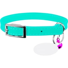 Ошейник Waudog Glamour с QR паспортом для котов кожаный ментоловый 9 мм (324813): undefined undefined