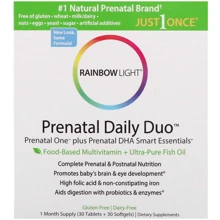 Rainbow Light Prenatal Daily Duo: Prental One + DHA 30 tab + 30 SG Вітаміни + Риб'ячий жир для вагітних: Тип мультивітаміни