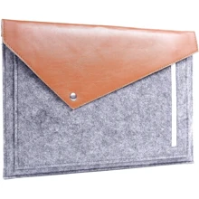 Gmakin Cover Envelope Felt Brown/Grey with Snap (GM12-15) for MacBook Pro 15/Pro 16: Цвет серый (Space Gray)