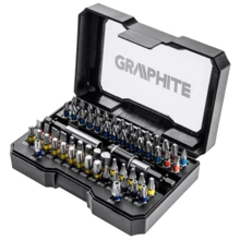 Биты GRAPHITE набор 60шт магнитные удлинители 2шт SL,PH,PZ,H,TX,TT 25мм кейс: Назначение набора универсальный