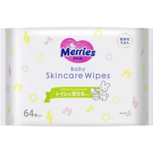 Детские влажные салфетки Merries Flushable запасной блок 64 шт (4901301239983): Производитель Merries