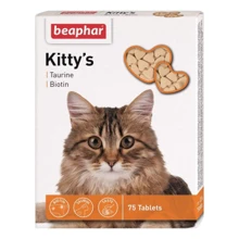 Витамизированное лакомство Beaphar Kitty's + Taurine + Biotine с таурином и биотином для кошек 75 таблеток: Вид Таблетки