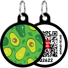 Адреснік WAUDOG Smart ID з QR-паспортом, малюнок "Авокадо", коло, 30 мм, чорний (0630-0048-01): Виробник WAUDOG