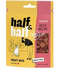 Лакомство для кошек Half & Half в форме мясных кусочков с говядиной 50 г (4823082431861): Вид Снеки