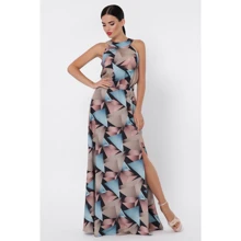 Сарафан FashionUp SRF-1628I 48 черный повседневный длинный макси: Состав Полиэстер, Шелк, Эластан