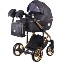 Коляска 2 в 1 Adamex Lucianо Polar (Gold) Y117 черный в точку (622793): Тип коляски универсальная коляска (2-в-1)